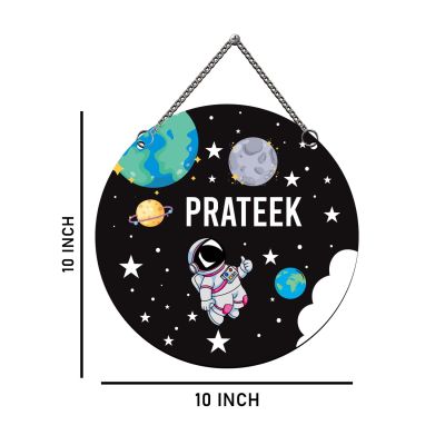 Personalized Astronaut Space Theme Wall Hanging  Wall Art for Kids' Bedroom, Nursery & Playroom  Kids Room Door Decoration